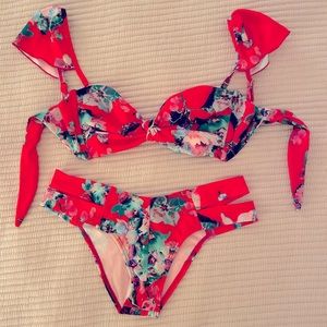 Montce Red Floral Bikini